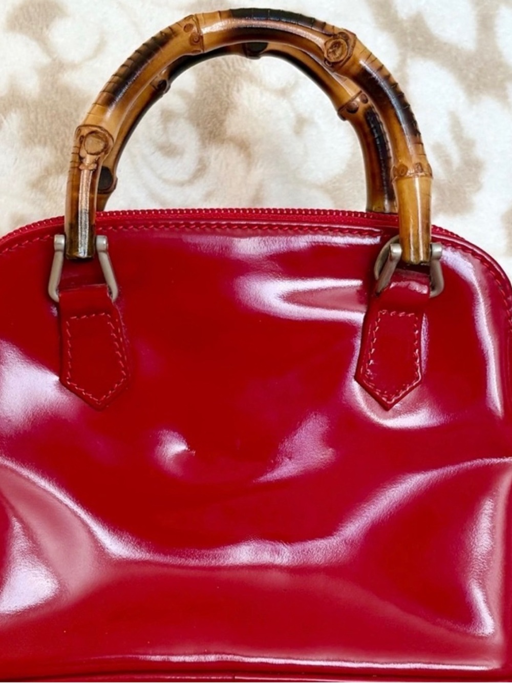 Gucci Red Patent Mini Bag with Bamboo Top Handles - Picture 12 of 12